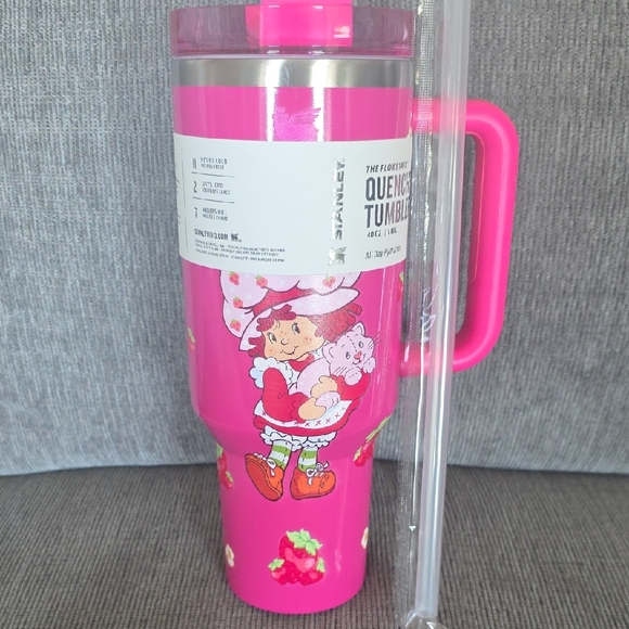 Stanley Pink Quencher H2.0 Tumbler, New, 40oz., Strawberry Shortcake - Picture 12 of 14